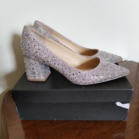 Betsey Jhonson SB-Paigr Rhinestone  Chunky Heels - Picture 5 of 15